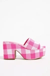 Larroude Women's Miso Gingham Platform Mules In Pink