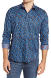 ROBERT GRAHAM LUDWIG GEO PRINT STRETCH BUTTON-UP SHIRT