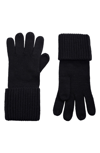 Allsaints Cuffed Knit Gloves In Black