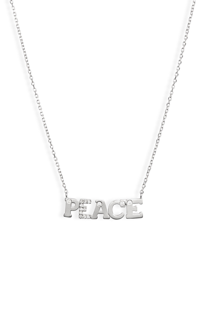 Anzie Love Letter Peace Pendant Necklace In Silver/ Sapphire