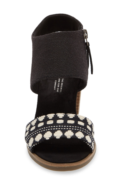 Toms Majorca Block Heel Sandal In Black Blended
