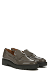 Franco Sarto Cassandra Patent Lug Sole Penny Loafer In Grey Patent