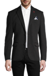 Soul Of London Textured Notch Lapel Double Button Blazer In Black