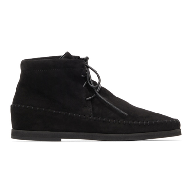 Totême High-top Moccasin-style Leather Boots In Black
