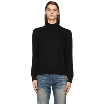 Tom Ford Cashmere And Silk-blend Rollneck Sweater In 109 Black