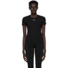 Off-white Black Stamp Logo Ribbed T-shirt In Black White