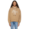 Palm Angels Bear Logo Cotton Hoodie In Beige