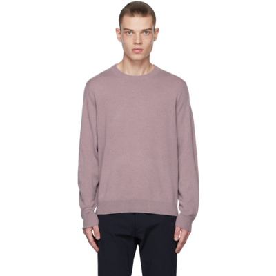 Theory Hilles Cashmere Crewneck Sweater In Dusty Orchid