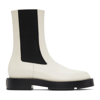 GIVENCHY OFF-WHITE LEATHER SQUARED ANKLE BOOTS