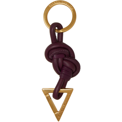 Bottega Veneta Purple Nappa Key Ring In 6170-mystic