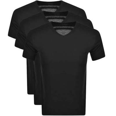 Hugo Boss Boss Triple Pack V Neck T Shirts Black