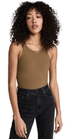 Good American Chunky Rib Tank Bodysuit Sepia001