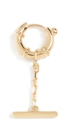 Maria Black Spring Bar Huggie In Gold