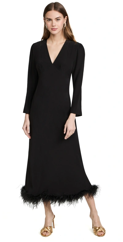 Rixo London Mya Midaxi Dress In Black