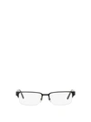 Versace 53mm Rectangle Optical Glasses In Matte Black
