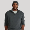 Polo Ralph Lauren Luxury Jersey Quarter-zip Pullover In Dark Grey Heather/blue