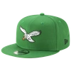 New Era Men's Kelly Green Philadelphia Eagles Throwback 9fifty Adjustable Snapback Hat In Green/white