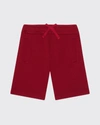 Dolce & Gabbana Kids' Boy's Jersey Shorts W/ Logo Patch In N0000 Black