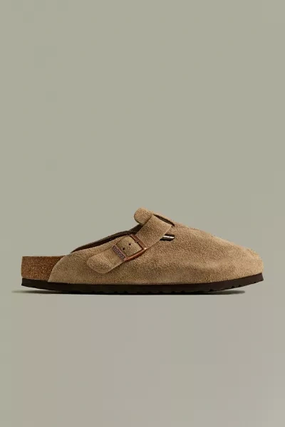 Birkenstock Soft Footbed Suede Clog In Taupe