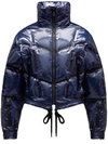 Moncler Siguret Cropped Hooded Quilted Down Ski Jacket In Blue