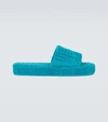 Bottega Veneta Intrecciato Terry-cloth Slides In Blaster