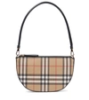 BURBERRY OLYMPIA POUCH CHECKED SHOULDER BAG,P00628882