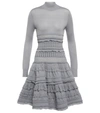 Alaïa Women's Tiered Fit-&-flare Wool Knit Dress In Grey
