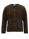 Gramicci Boa Fleece Cardigan In Brown