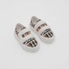 BURBERRY BURBERRY CHILDRENS VINTAGE CHECK COTTON AND LEATHER SNEAKERS,80494011