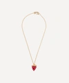 Kenneth Jay Lane Gold-plated Crystal Resin Strawberry Pendant Necklace In Red