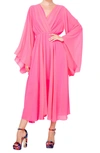 Meghan La Sunset Midi Dress In Neon Pink