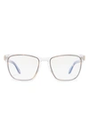 Quay Hardwire 50mm Blue Light Filtering Glasses In Clear Tortoise