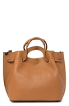 Markese Leather Top Handle Tote In Cognac