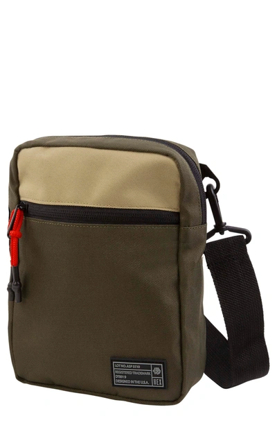 Hex Aspect Water Resistant Canvas Crossbody Pouch In Olive Tan