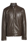 Cole Haan Men's Faux-leather Motto Jacket In Dark Brown