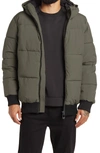 Noize Gunnar Hooded Puffer Bomber Jacket In Mocha