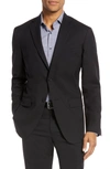 Nordstrom Tech-smart Trim Fit Stretch Wool Travel Sport Coat In Black
