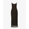 Miaou Thais Semi-sheer Stretch Recycled-polyester Maxi Dress In Black