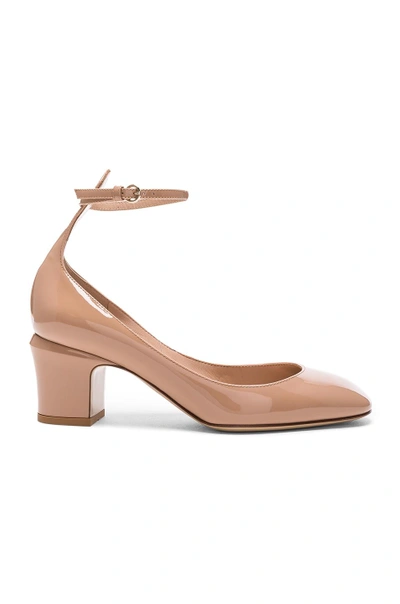 Valentino Garavani 'tan-go' Ankle Strap Patent Leather Pumps In Neutrals