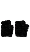 Jocelyn Mandy Fingerless Faux Fur Mittens In Black