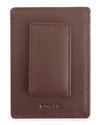 Royce New York Monogrammed Leather Magnetic Money Clip Wallet In Brown