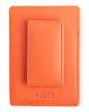 Royce New York Monogrammed Leather Magnetic Money Clip Wallet In Orange