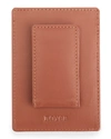 Royce New York Monogrammed Leather Magnetic Money Clip Wallet In Tan