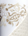 Sferra Full/queen Plumes Embroidered Duvet Cover In Indigo