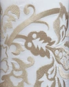 Sferra Full/queen 406 Thread Count Plumes Embroidered Flat Sheet In Gray