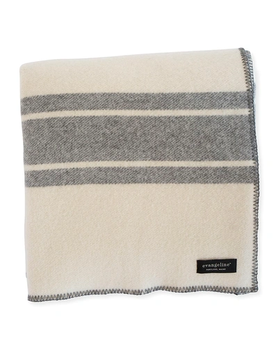 Evangeline Linens A Frame Merino Wool King Blanket, Classic Grey In Classic Grey