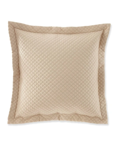 Ralph Lauren Quilted Sateen Argyle European Sham In Silver