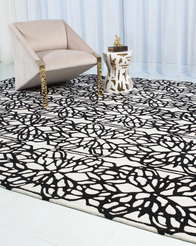 Emporium Home For William D Scott Mini Moth Rug, 9' X 12' In Ivory/black