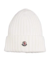 Moncler Wool Ribbed Beanie In White