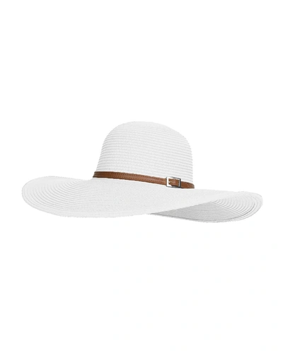 Melissa Odabash Jemima Wide-brim Floppy Beach Hat In White/tan
